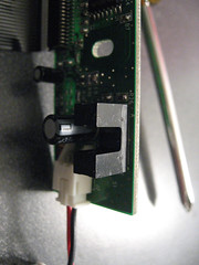 Closeup of the photointerrupter
